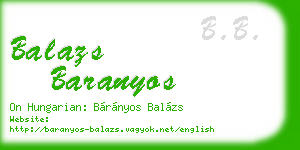 balazs baranyos business card